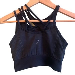 2/$20 Gymshark Black Sports Bra Athletic Activewear Walk Run Gym Yoga Sz S